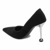 Women stylish, elegant shoes 1357 black velour