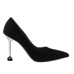 Women stylish, elegant shoes 1357 black velour
