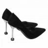 Women stylish, elegant shoes 1357 black velour