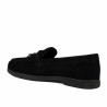 Women loafers, moccasins 6082-1 black velour