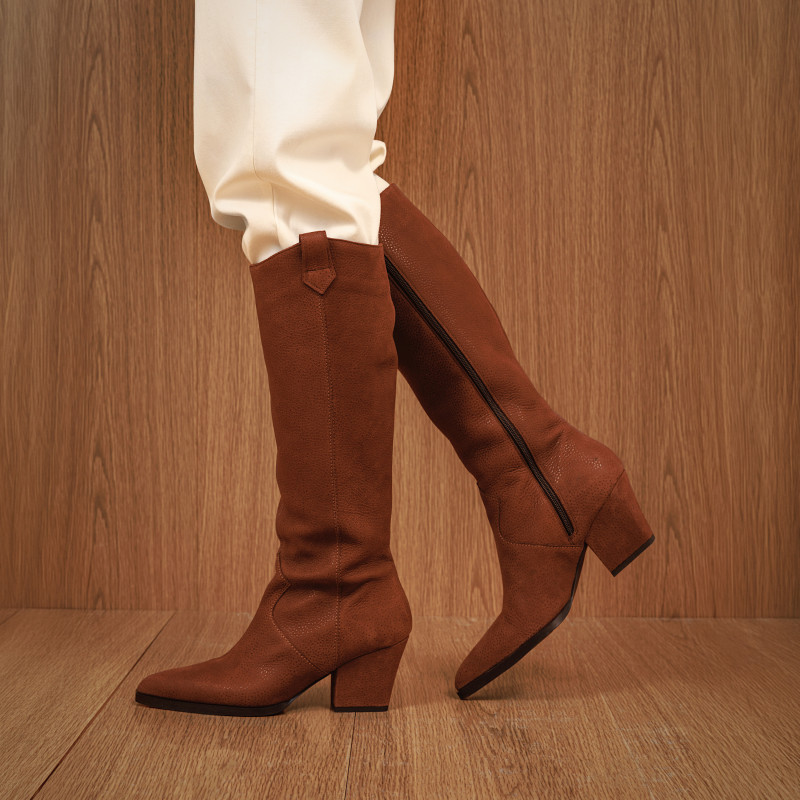 Cizma cu toc dama 1412 biz ciocolata lifestyle