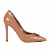 Women stylish, elegant shoes 1364 patent beige