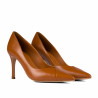 Women stylish, elegant shoes 1325 brown cognac
