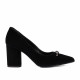 Women stylish, elegant shoes 1361 black velour