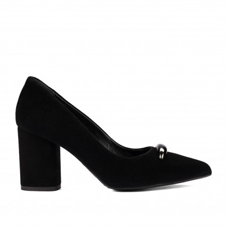 Women stylish, elegant shoes 1361 black velour