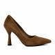 Women stylish, elegant shoes 1322 brown velour