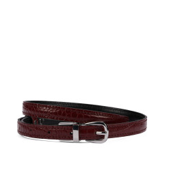Curea dama 45-1mc bicolor negru+croco bordo