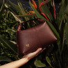 Women hand bag 037-1g burgundy