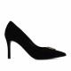 Women stylish, elegant shoes 1363 black velour