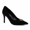 Women stylish, elegant shoes 1363 black velour