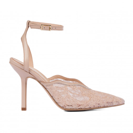 Women sandals 1370 beige combined