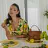 Women hand bag 022g golden brown