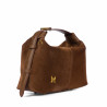 Women hand bag 037-1g suede brown