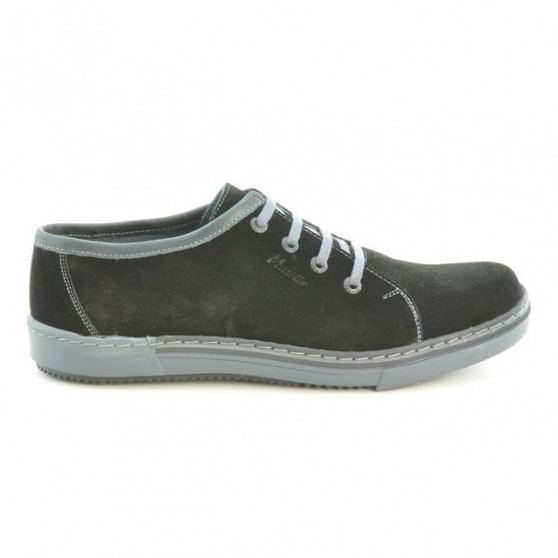 Men casual, sport shoes 722 black velour+gray