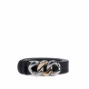 Women belt 47m black stampato
