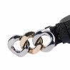 Women belt 47m black stampato