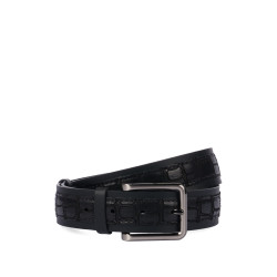 Curea barbati 18b negru+croco negru