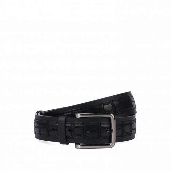 Curea barbati 18b negru+croco negru