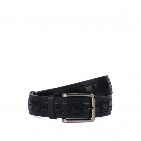 Curea barbati 18b negru+croco negru
