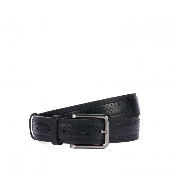 Curea barbati 18b negru+sarpe negru