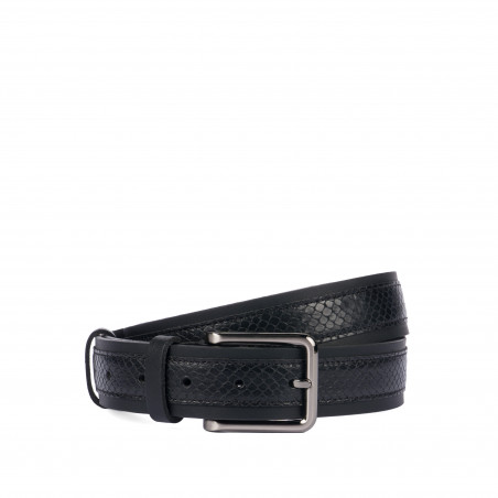 Curea barbati 18b negru+sarpe negru