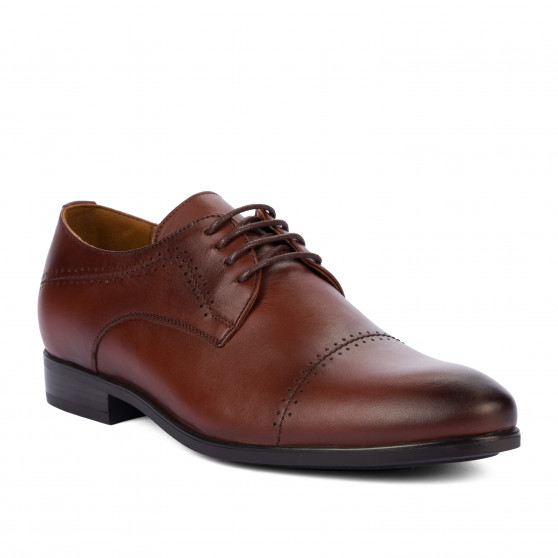 Men stylish, elegant shoes 822-1 a cognac