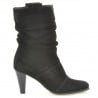 Women knee boots 1114 black antilopa