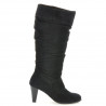 Women knee boots 1120 black+black antilopa