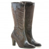 Women knee boots 1111 patent cafe+cafe antilopa