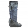 Women knee boots 226 black+indigo antilopa