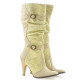 Women knee boots 008 croco beige