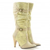 Women knee boots 008 croco beige