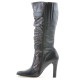 Women knee boots 008-2 black+bordo combined