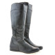 Women knee boots 245 black+crep black