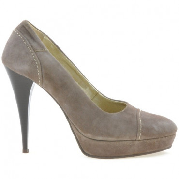 Women stylish, elegant shoes 1082 cappuccino antilopa