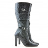 Women knee boots 008-2 crep patent black