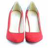 Women stylish, elegant shoes 1230 red antilopa combined 