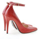Women stylish, elegant shoes 1247 patent red satinat