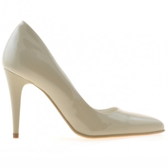 Women stylish, elegant shoes 1246 patent beige