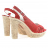 Women sandals 597 red velour