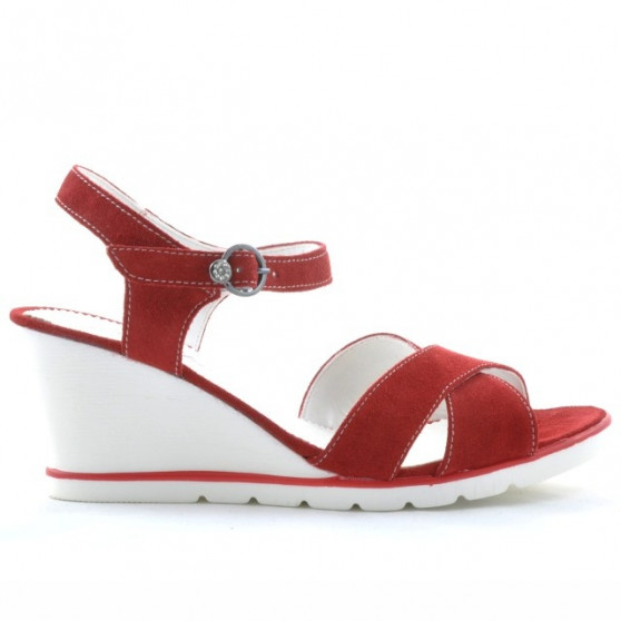 Women sandals 5007 red velour