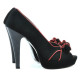 Women sandals 1099 black antilopa+red