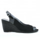 Women sandals 5019 patent black+black velour 