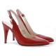 Women sandals 1249 patent red satinat