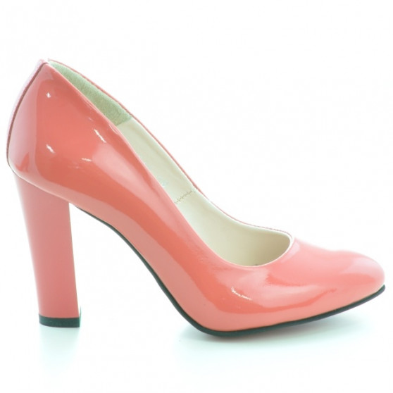 Women stylish, elegant shoes 1214 patent red coral