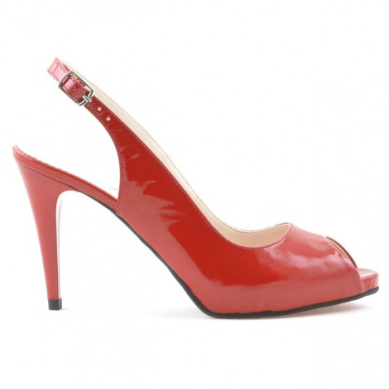 Women sandals 1250 patent red satinat