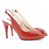Women sandals 1250 patent red satinat