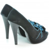 Women sandals 1099 black antilopa+turcoaz