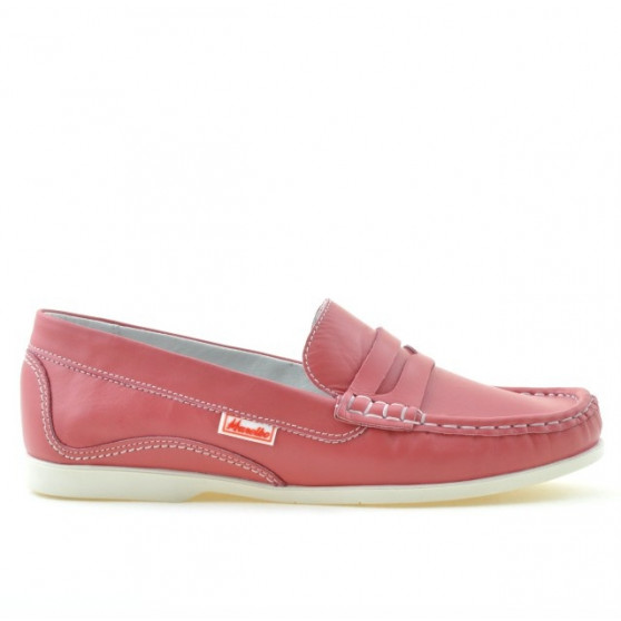 Women loafers, moccasins 661 red coral