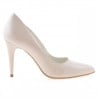 Women stylish, elegant shoes 1246 patent ivory